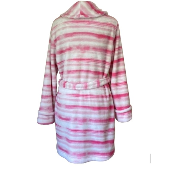 Sonoma Pink & White stripe cozy polyester Robe Small - Picture 5 of 5
